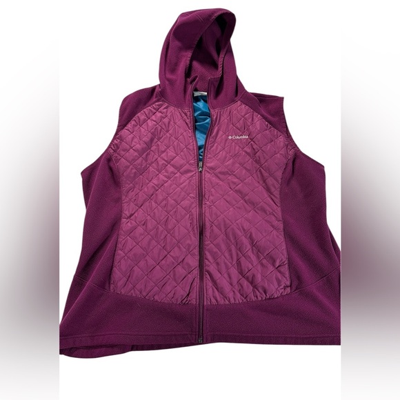 Columbia Thermal Purple Quilted Vest with Hood Sz 2X - Picture 1 of 4